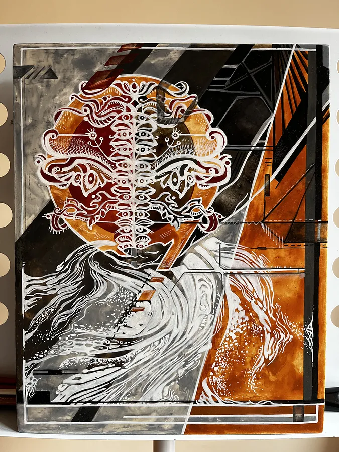 Image of Impeccable action by Ganna Oleshchuk, size: 25x30 mm, made of board, gesso, egg tempera, varnish, Painting medium, from Lviv, priced at €500